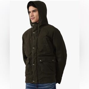 American Eagle Men's Green Hooded Military Jacket size Large